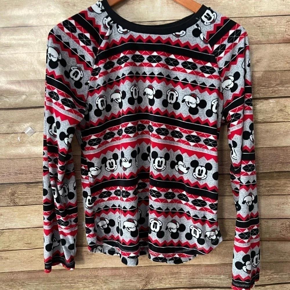 Disney Women’s Mickey Mouse Soft Fleece Pajama Top Size: Medium - Picture 1 of 5